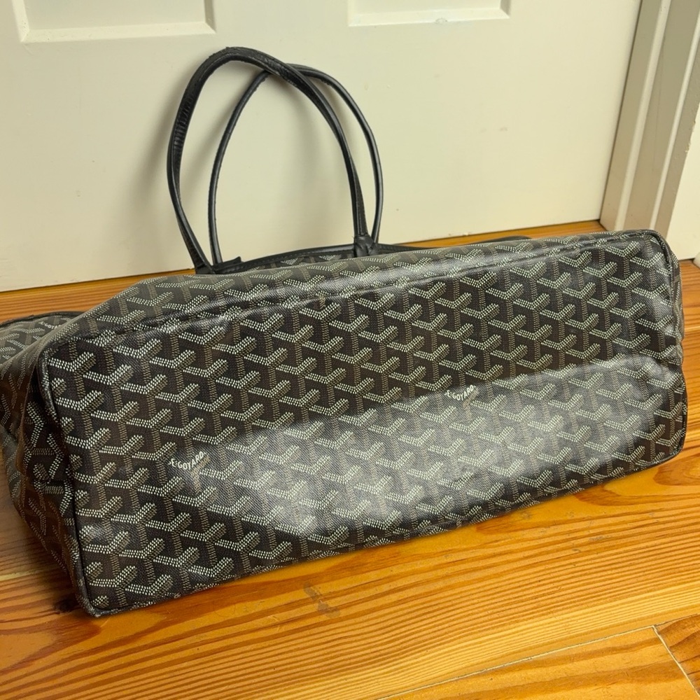 FAUX GOYARD SAINT LOUIS PM TOTE - BLACK GOYARDINE - Picture 7 of 16